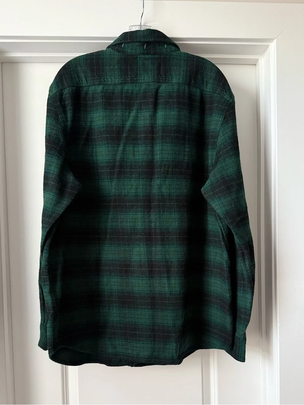NWT Men’s Banana Republic Flannel Shacket Shirt Jacket Plaid Green Black Buttons